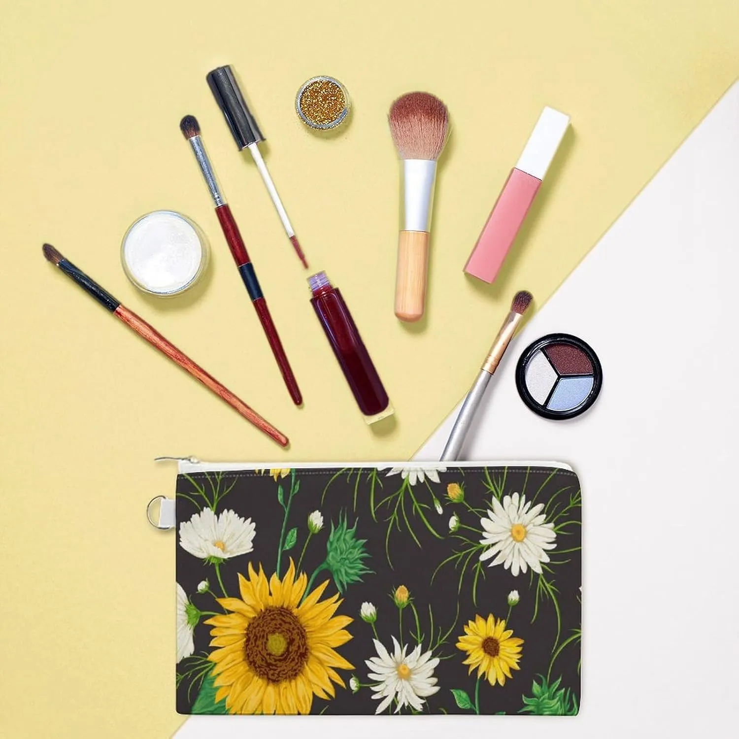 Soft Clutch Canvas Wallet, Lightweight Coin Zipper Handbag Makeup Bag Purse