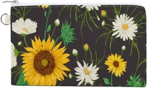 Soft Clutch Canvas Wallet, Lightweight Coin Zipper Handbag Makeup Bag Purse