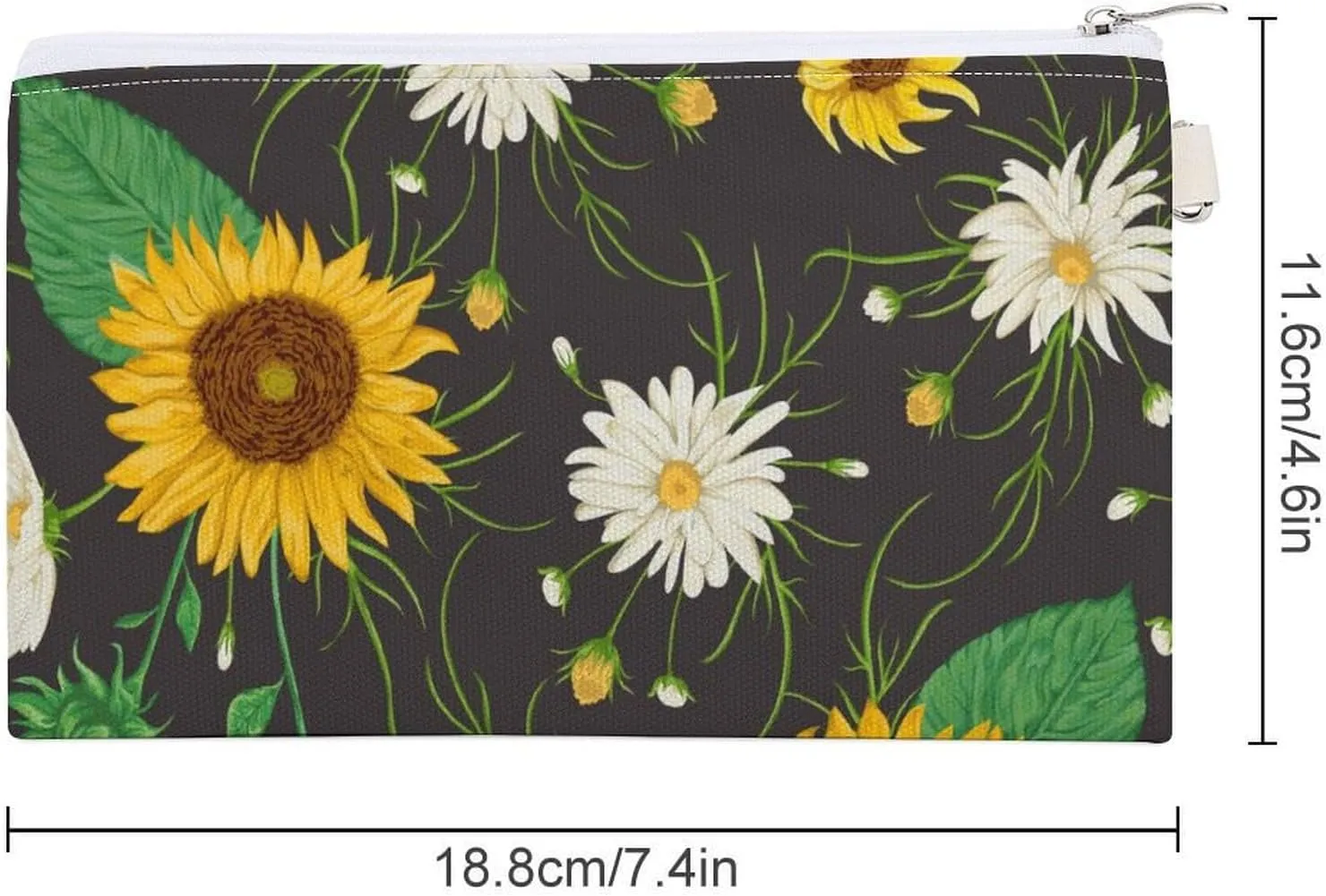 Soft Clutch Canvas Wallet, Lightweight Coin Zipper Handbag Makeup Bag Purse