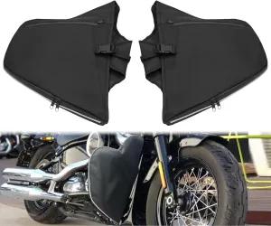 Soft Lowers Chaps Engine Guard Cover Leg Warmer Bag Fit For Harley Softail Breakout FXBR Street Bob FXBB Fat Bob FXFBS Fat Boy FLFBS Low Rider FXLR Heritage Classic FLHCS 2018-2024