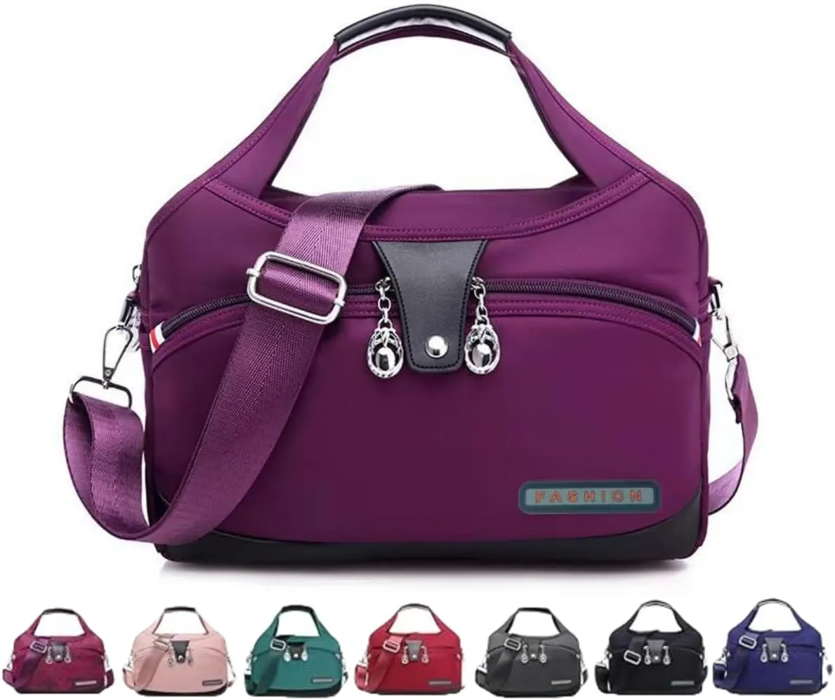 Soft Side Lightweight Underseat Tote Bag - Blaciokamith Multi-pocket Fashion Anti Theft Waterproof Handbag Crossbody