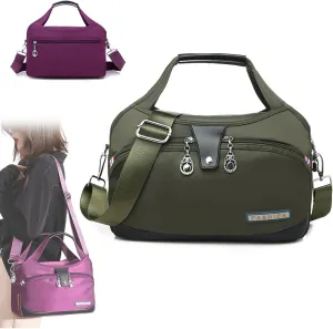 Soft Side Lightweight Underseat Tote Bag, Blaciokamith Multi-pocket Fashion Waterproof Handbag Crossbody