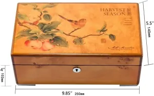 Solid Wood With 4 Grids For Men Women Gift, Watch Case, Jewelry Box, Elegant And Versatile Watch Storage Box(B)