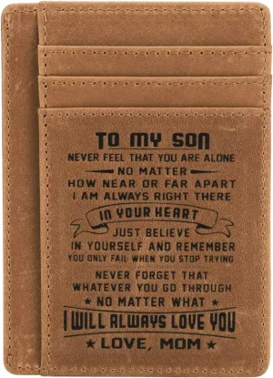 Son Memorial Gifts - Personalized Pocket Wallet For Daughter Gifts - 18th Birthday Graduation Christmas Gifts