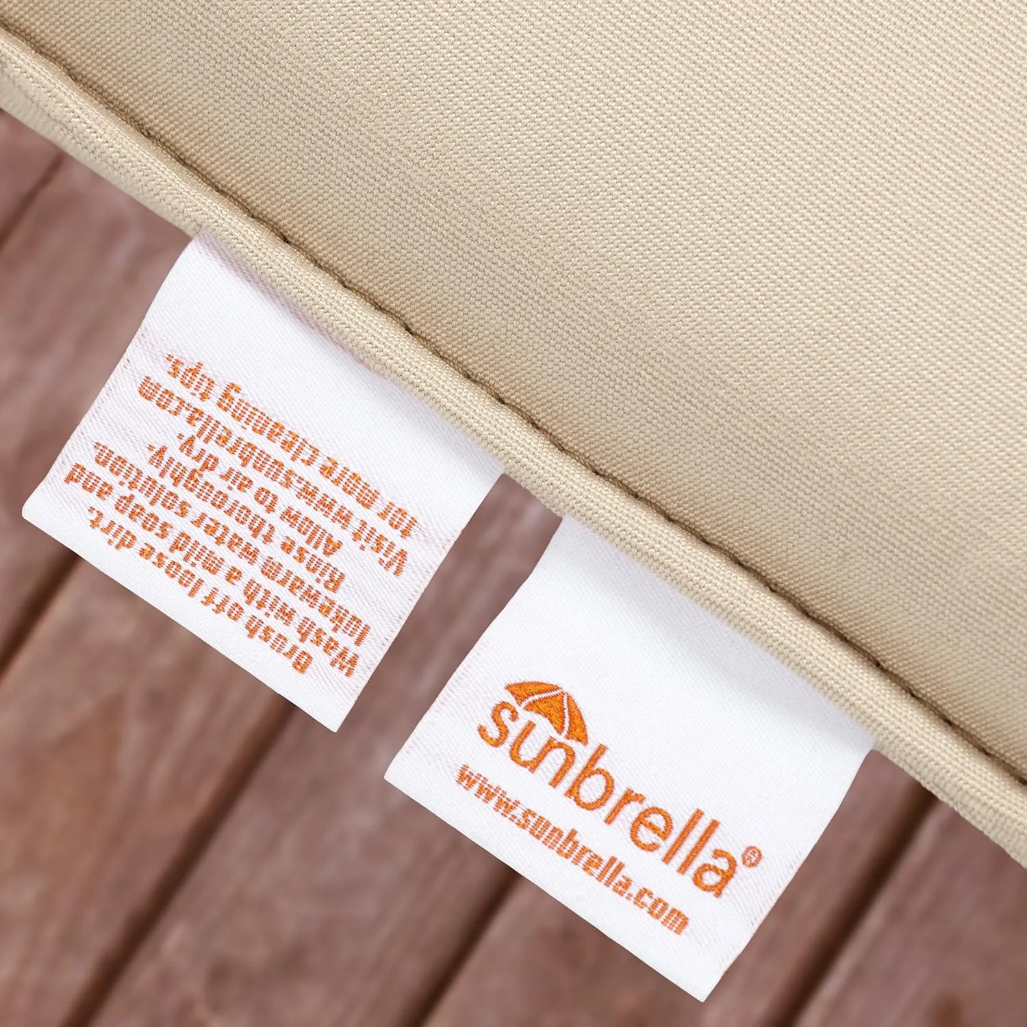 Sorra Home Sunbrella Indoor/Outdoor Cushion Corded Chair Pad Set, 19 in x 17 in x 2 in, Canvas Aruba