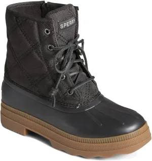 Sperry Mens Shoes Women's Saltwater 2.0 Rain Boot, Black Nylon, 7.5 Wide