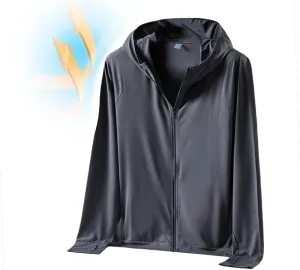 SPF50 Sunscreen Men's Rash Guard Long Sleeve Shirt Ice Silk Anti-Uv Knitted Sun Protection Clothing Men's Skin Coat
