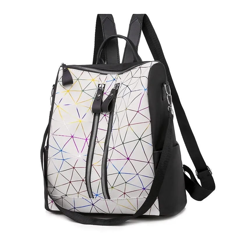 Splicing Anti-Theft Waterproof School Backpacks For Girls