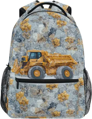 Sport Backpack for Unisex Adult Fashion Diaper Bag Backpack with Chest Strap Gift Men & Women Construction Truck Cartoon Loader