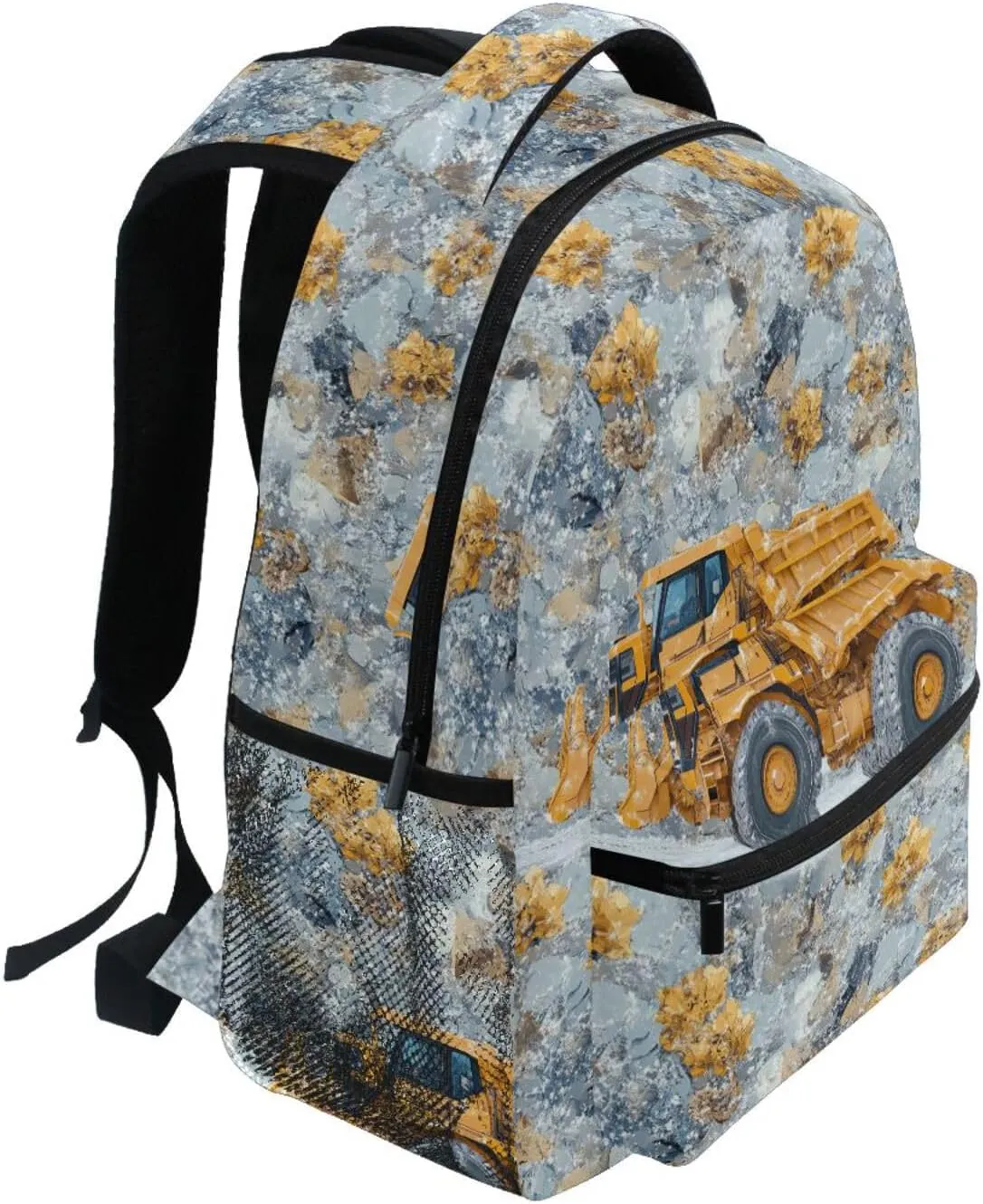 Sport Backpack for Unisex Adult Fashion Diaper Bag Backpack with Chest Strap Gift Men & Women Construction Truck Cartoon Loader