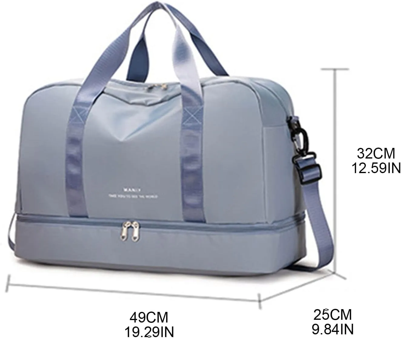 Sport Bag Unisex Dry Wet Separation Fitness Shoulder Bag with Shoes Compartment