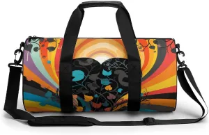Sport Gym Duffle Travel Bag for Women Men Overnight Weekender Bag with Shoe Compartment,Wet Pocket Stained Fantasy Glass
