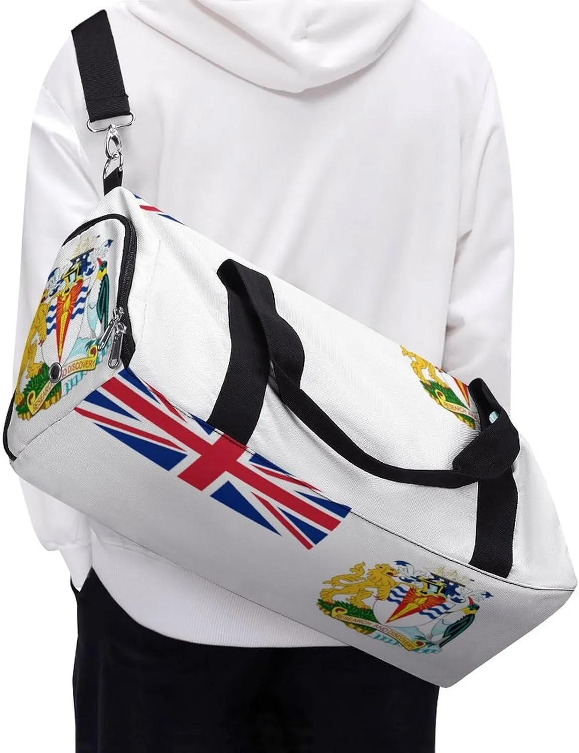Sports Duffel Bag with British Antarctic Territory Flag for Men Women Shoe Compartment Travel