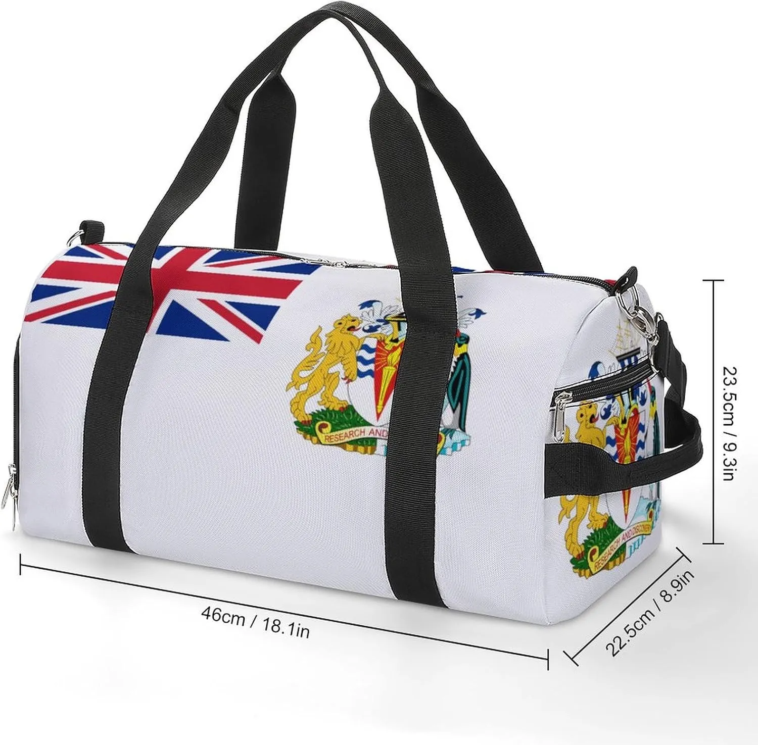 Sports Duffel Bag with British Antarctic Territory Flag for Men Women Shoe Compartment Travel