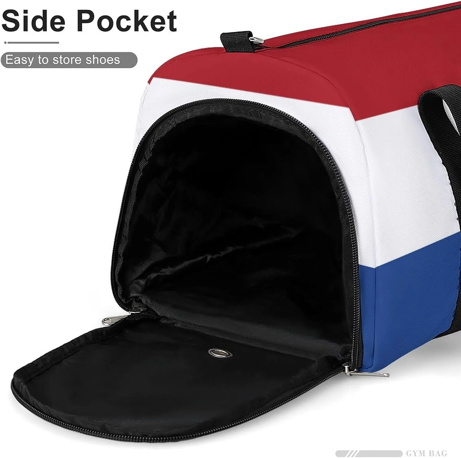 Sports Duffel Bag with Netherlands Flag for Men Women Shoe Compartment Weekender