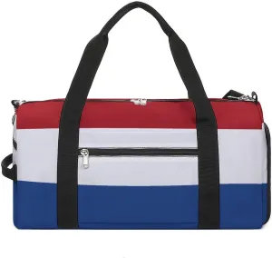 Sports Duffel Bag with Netherlands Flag for Men Women Shoe Compartment Weekender