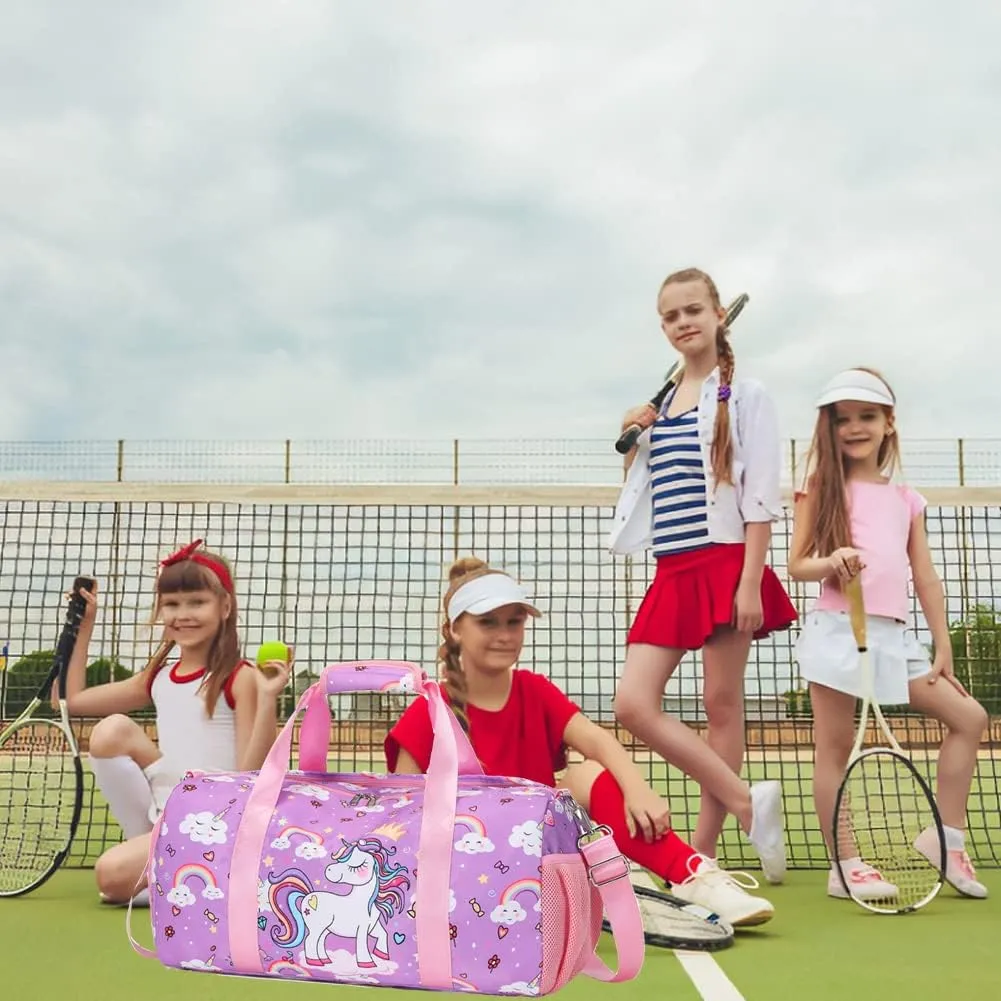 Sports Duffle for Girls - Dance,Ballet,Gym,Gymnastics & Overnight Weekender Bag with Shoe Compartments,Carry On Bag Teen