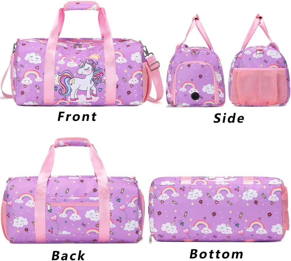 Sports Duffle for Girls - Dance,Ballet,Gym,Gymnastics & Overnight Weekender Bag with Shoe Compartments,Carry On Bag Teen