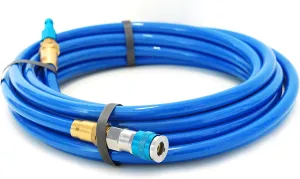 Steelman 25-foot 3/8-inch ID Air Hose, 1/4-inch NPT Brass Fittings, Quick Connect Universal Coupler and T-Style Plug, Kink Resistant Polyurethane