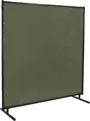 Steiner 501HD-6X8 Protect-O-Screen HD Welding Screen with Flame Retardant 12-Ounce Canvas Curtain, Duck Olive Green, 6' x 8'