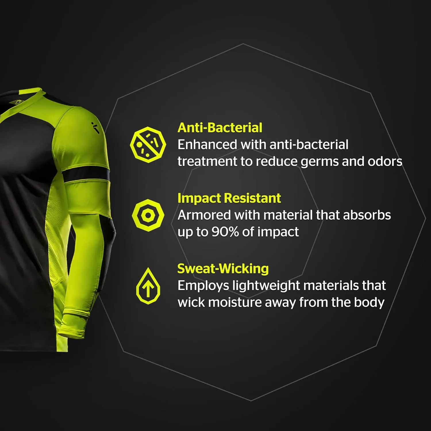 Storelli ExoShield Gladiator Goalkeeper Jersey, High-Impact Protection, Sweat-Wicking, Breathable Athletic Shirt for Soccer