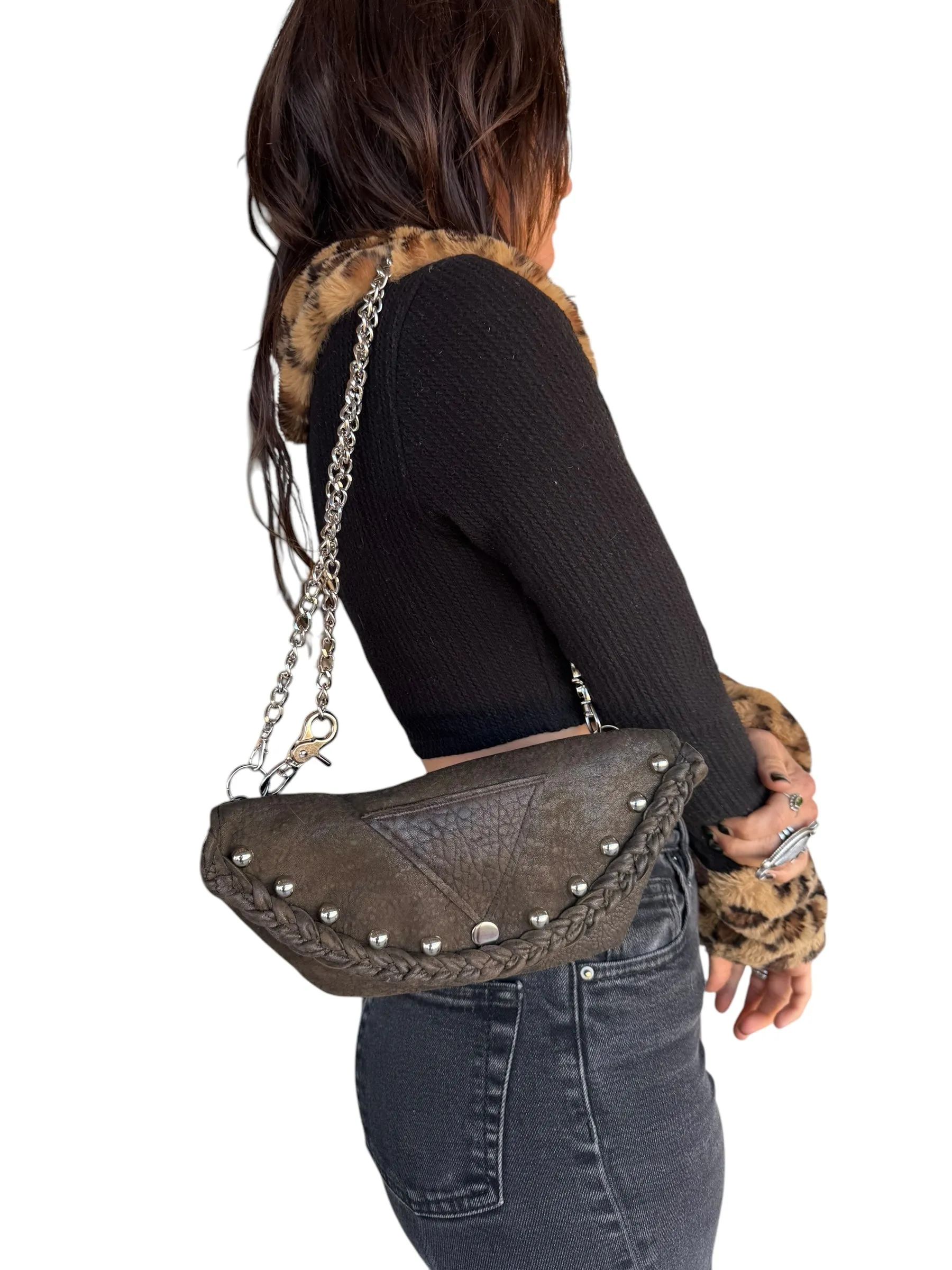 Studded Chain Belt Bag