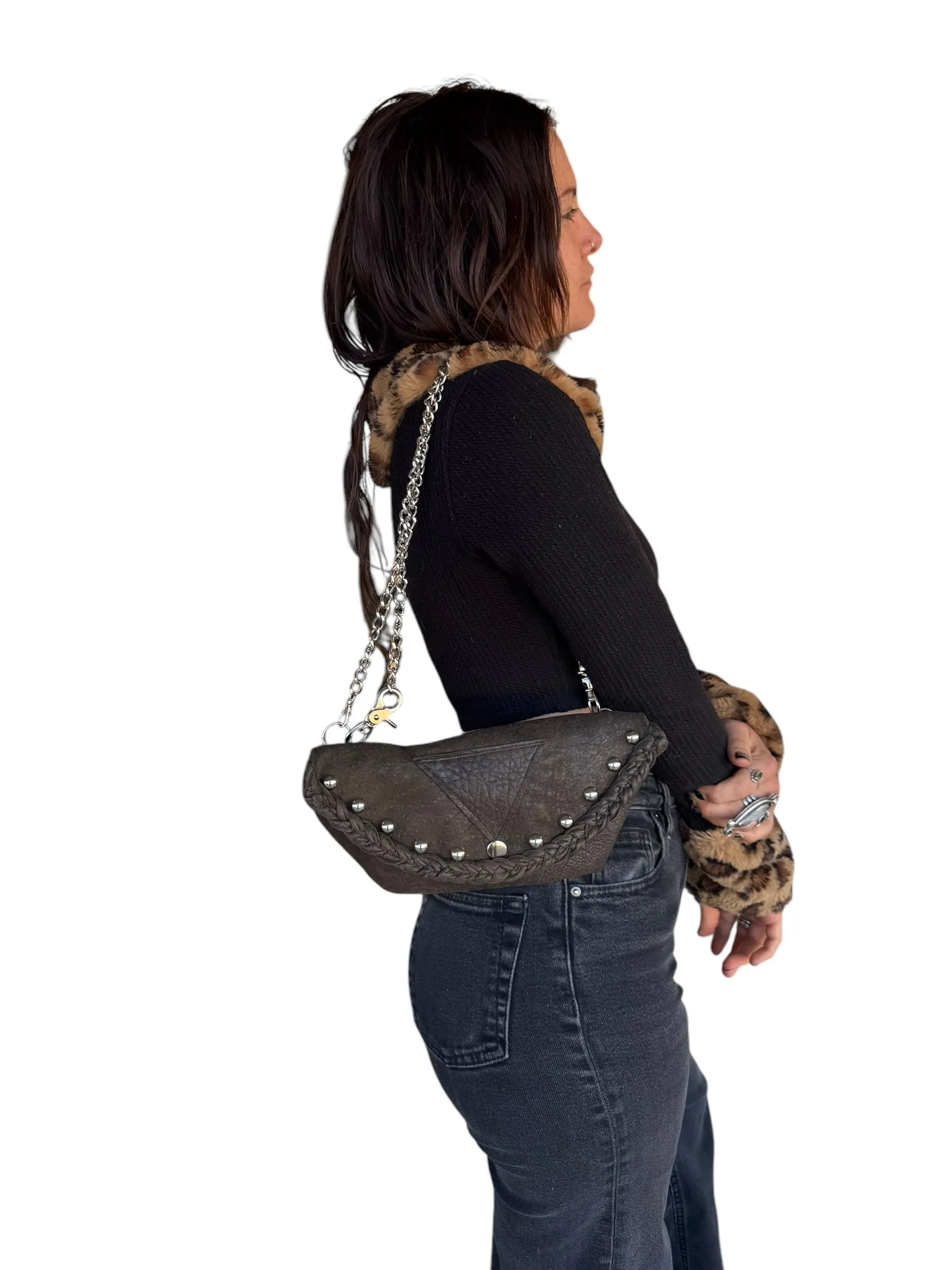 Studded Chain Belt Bag