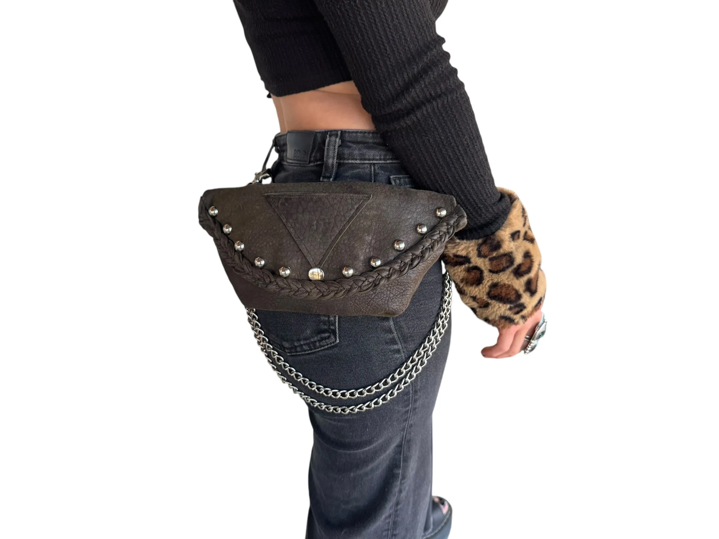 Studded Chain Belt Bag