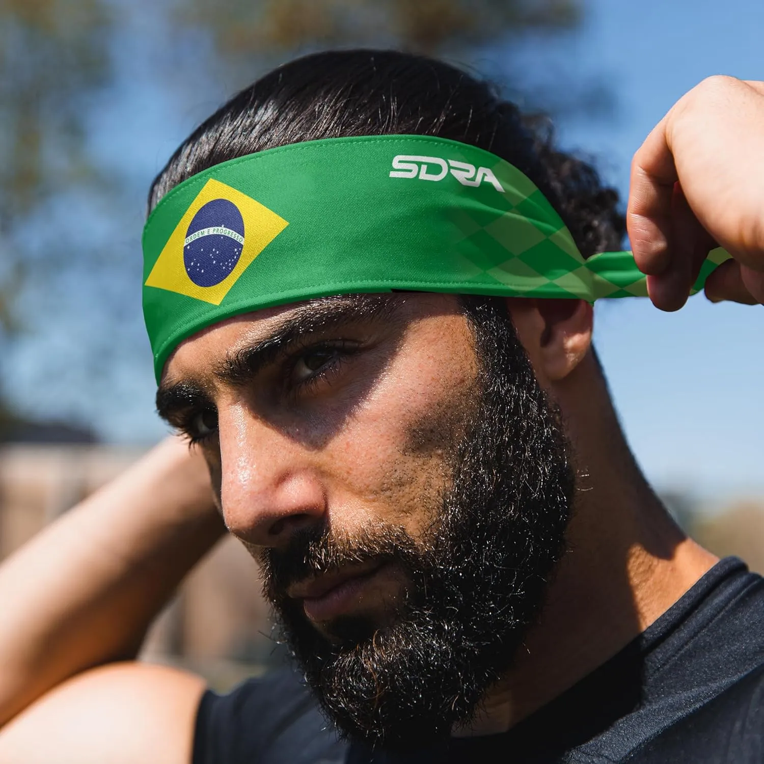 Suddora Country Flag Tie Headband with National Flag, Breathable Sweatband for National Sports Events, Non-slip Fabric Sweatband for Soccer, Tennis, Workout, Costumes & Cosplay