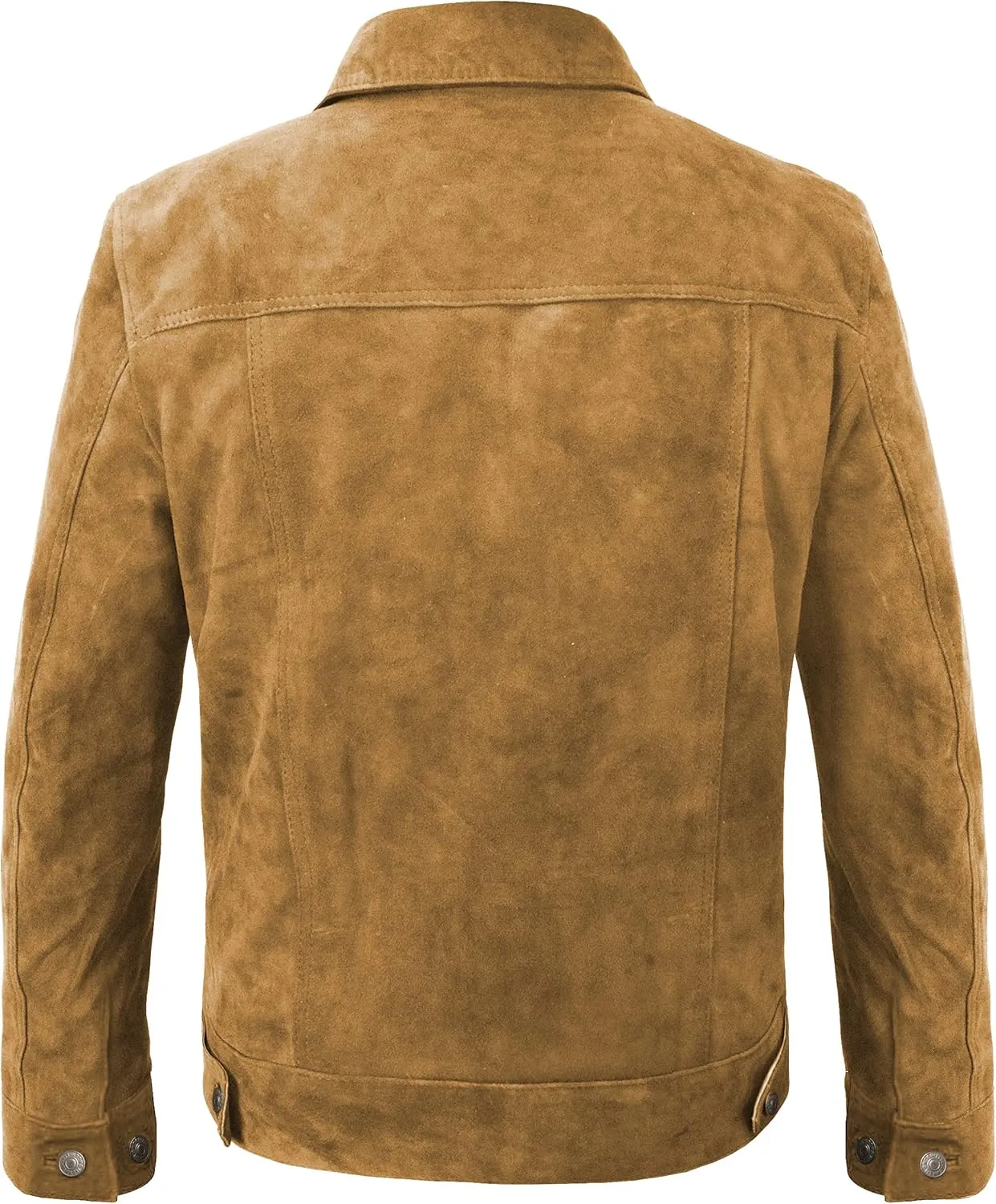 Suede Leather Trucker Jacket Men - Mens Western Style Cowboy Suede Leather Coat - Vintage Motorcycle Jacket