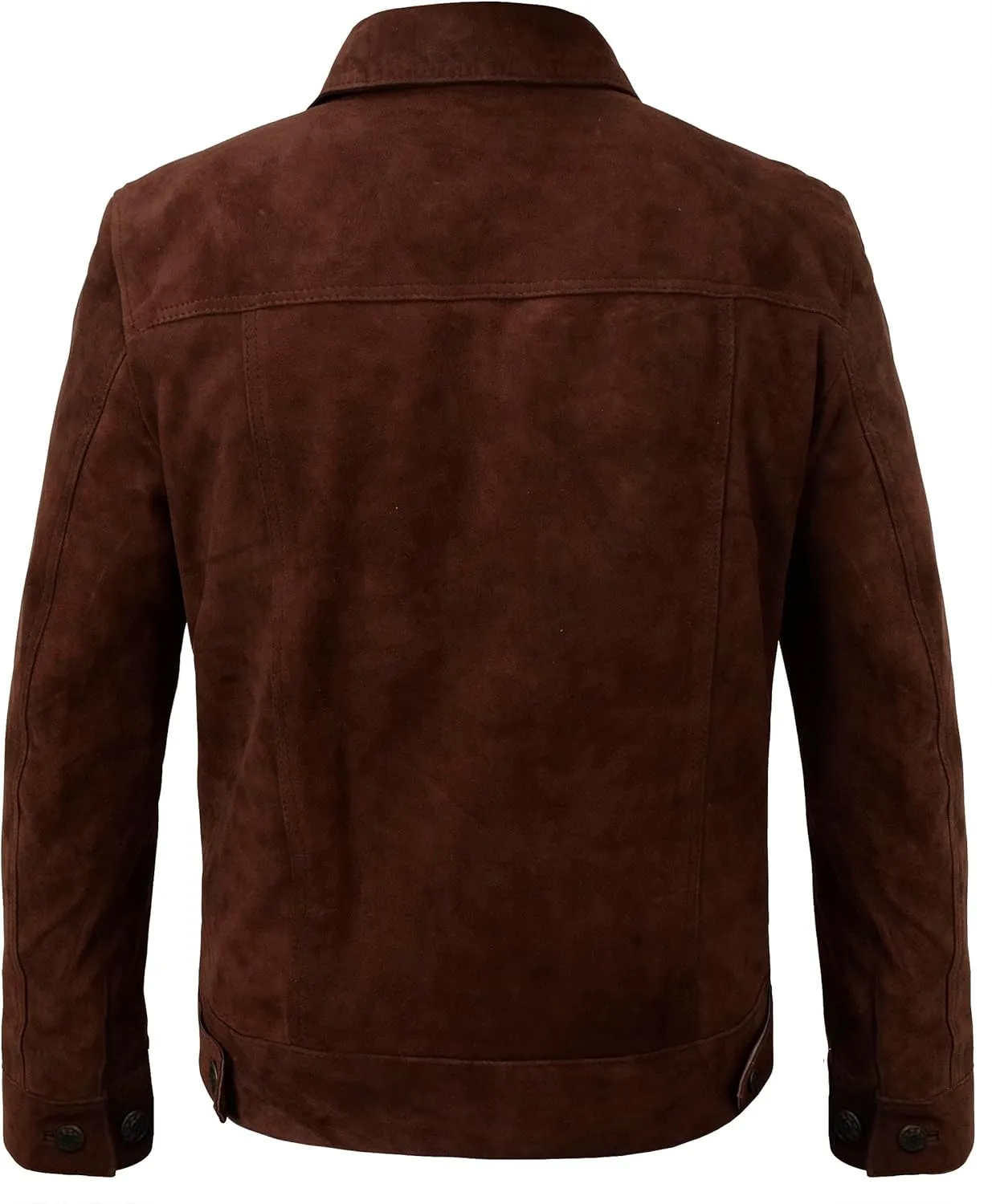 Suede Leather Trucker Jacket Men - Mens Western Style Cowboy Suede Leather Coat - Vintage Motorcycle Jacket