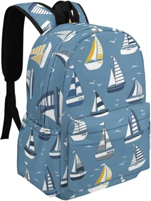 Summer Boats Marine Casual Travel Backpack Lightweight with Multi Compartment Laptop Bagpack for Women Men Hiking Business Work