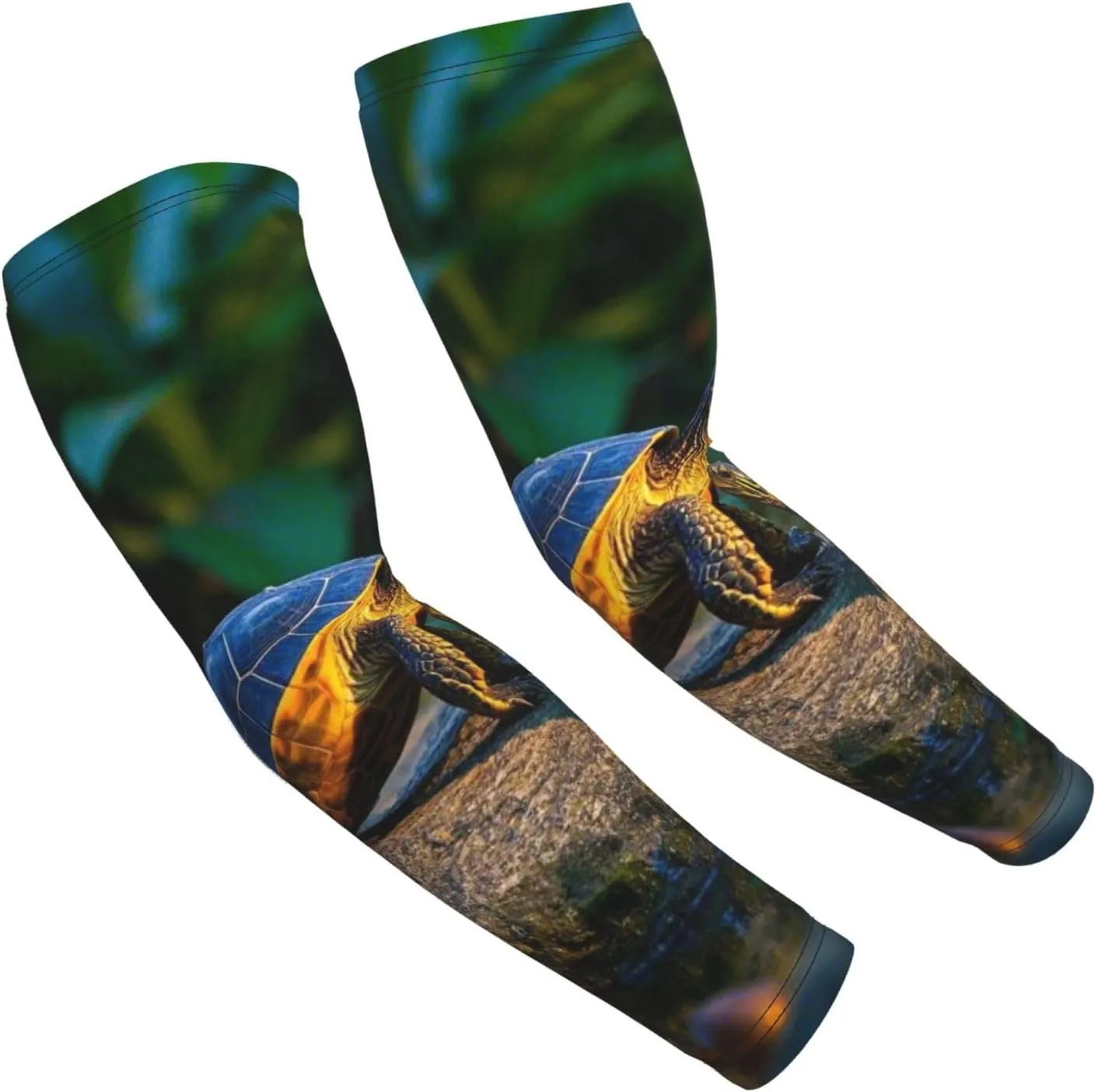 Sun Compression Arm Sleeve for Women Men, Twilight Turtles Print UV Protection Breathable Sleeves for Work Sports Outdoor