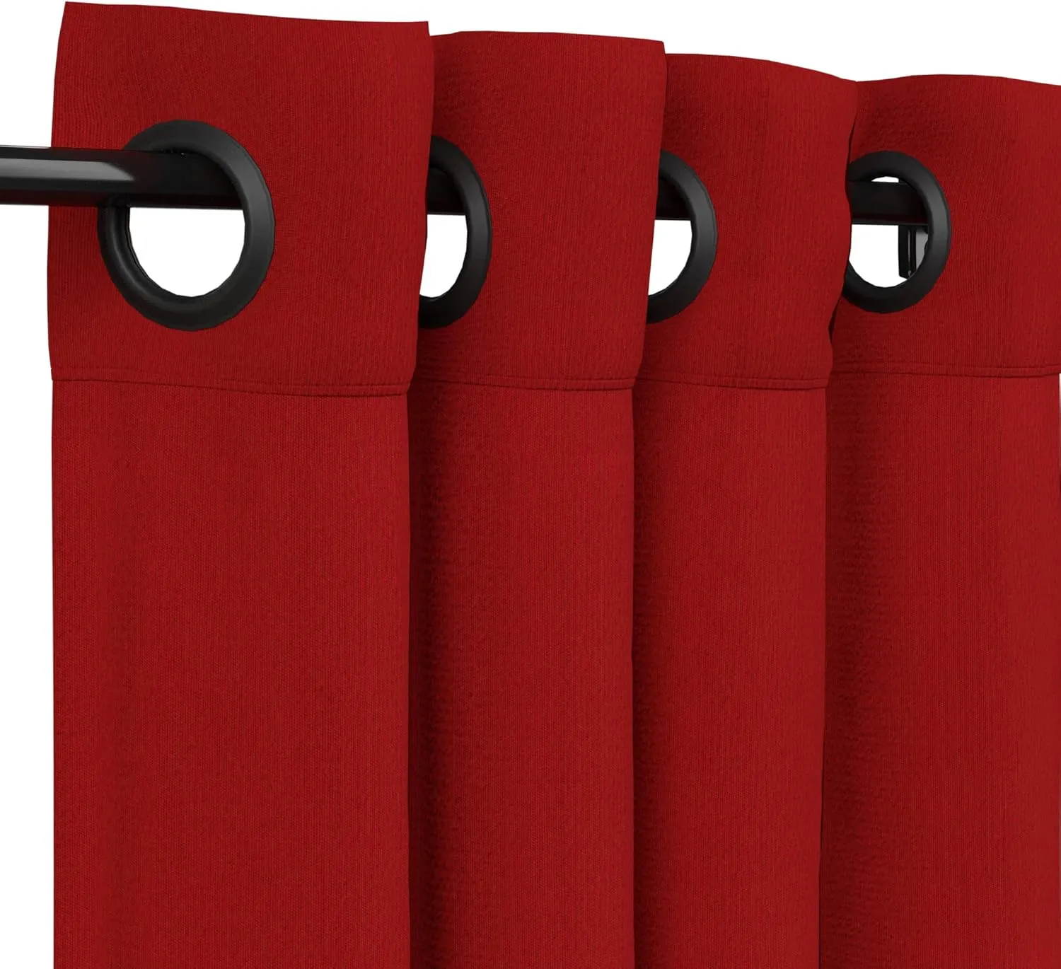 Sunbrella Canvas Jockey Red Outdoor Curtain with Dark Gunmetal Grommets 50 in. Wide x 96 in. Long