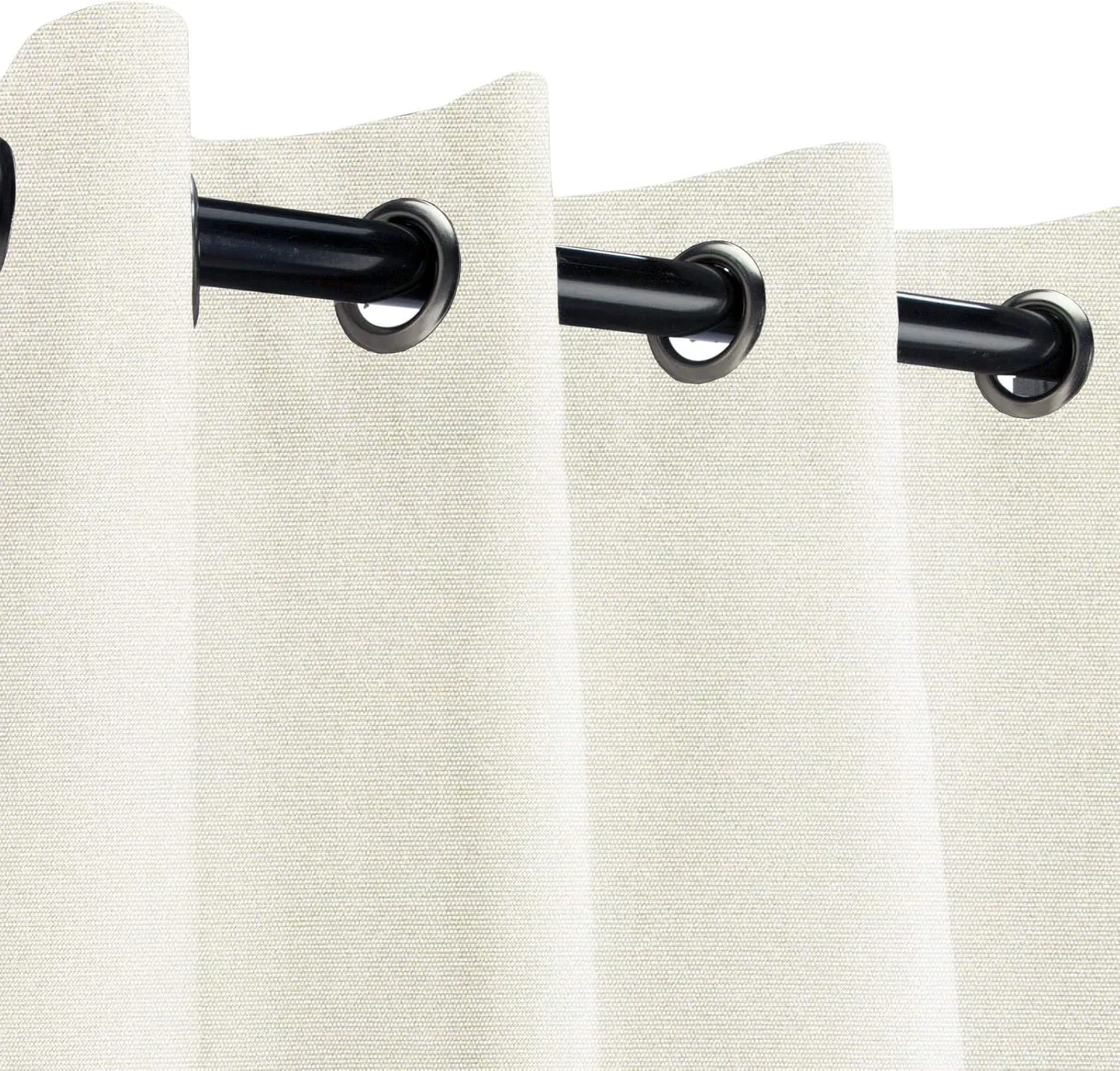 Sunbrella Canvas Natural Outdoor Curtain with Nickel Grommets 50 in. Wide x 108 in. Long