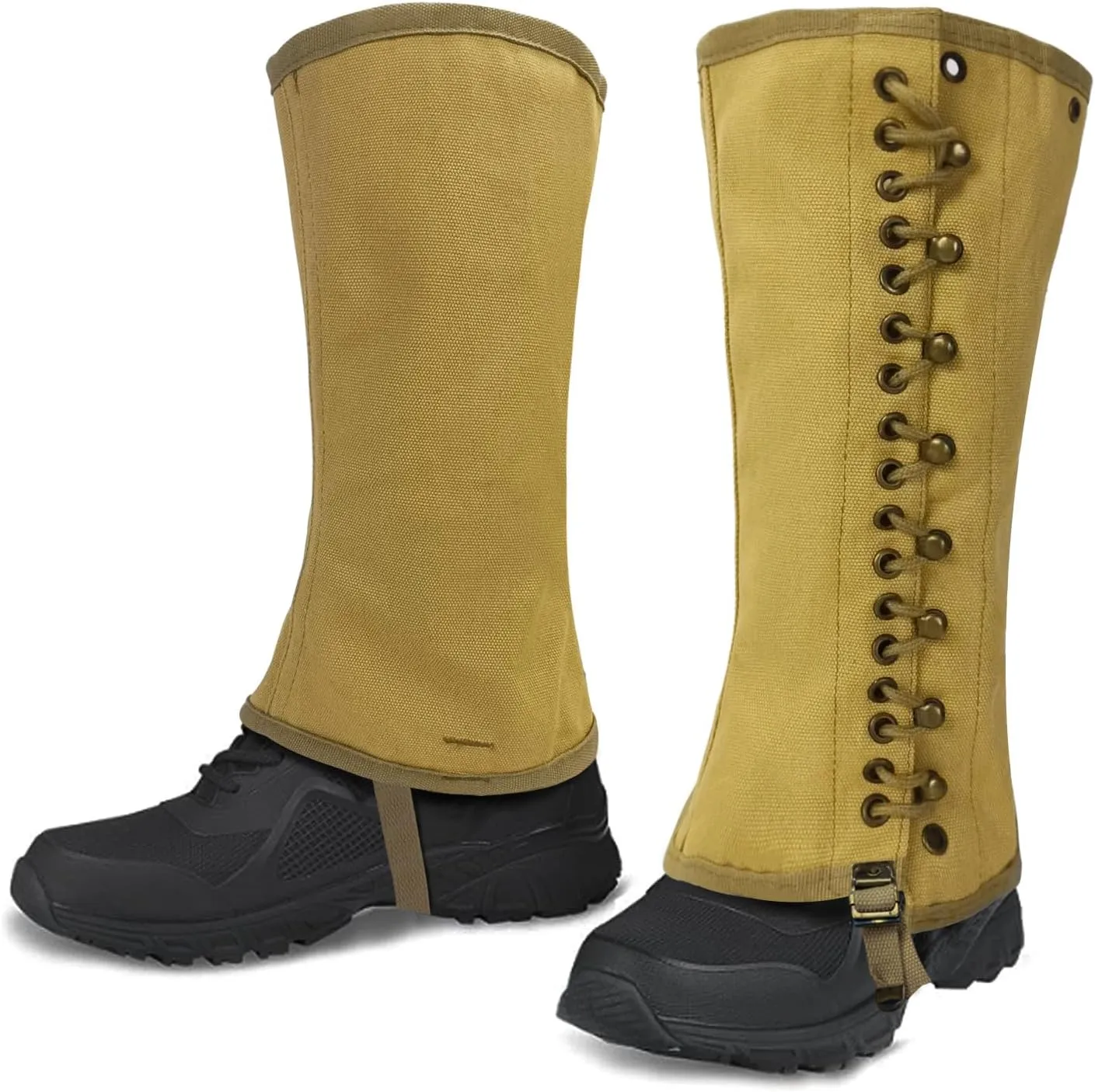 SUNRISING WW2 Gaiters for Men Reproduction WW2 US M1936 Gaiters Leggings Khaki Canvas Gaiters Puttee Boot Gaiters for Men