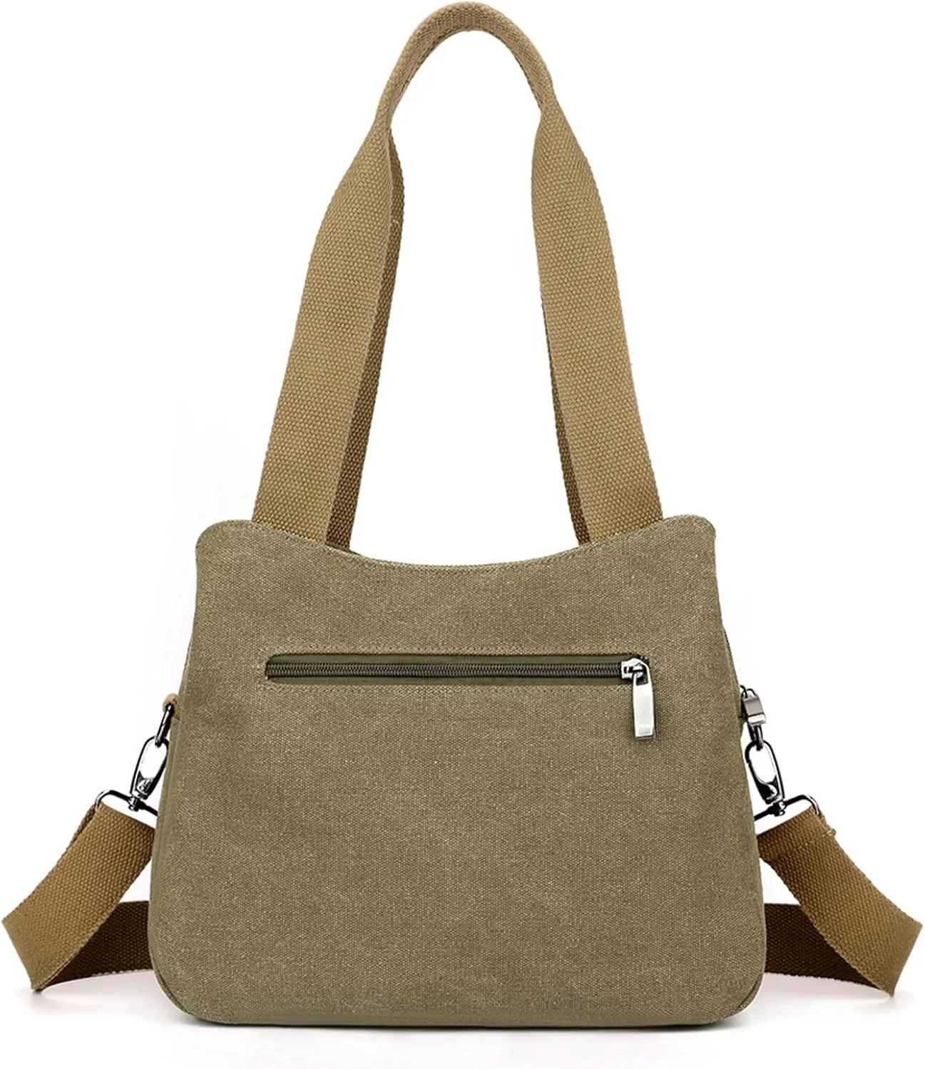 Sunshinejing Women's Canvas Purse Small Shoulder Tote Work Crossbody Bag Multi-pocket Handbag