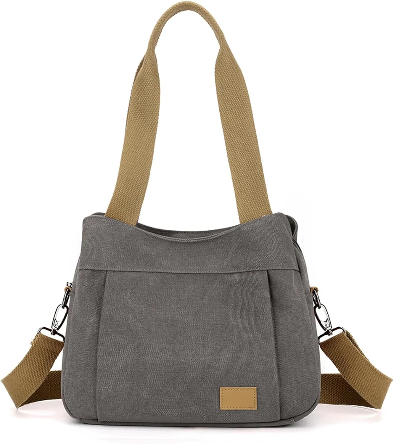 Sunshinejing Women's Canvas Purse Small Shoulder Tote Work Crossbody Bag Multi-pocket Handbag