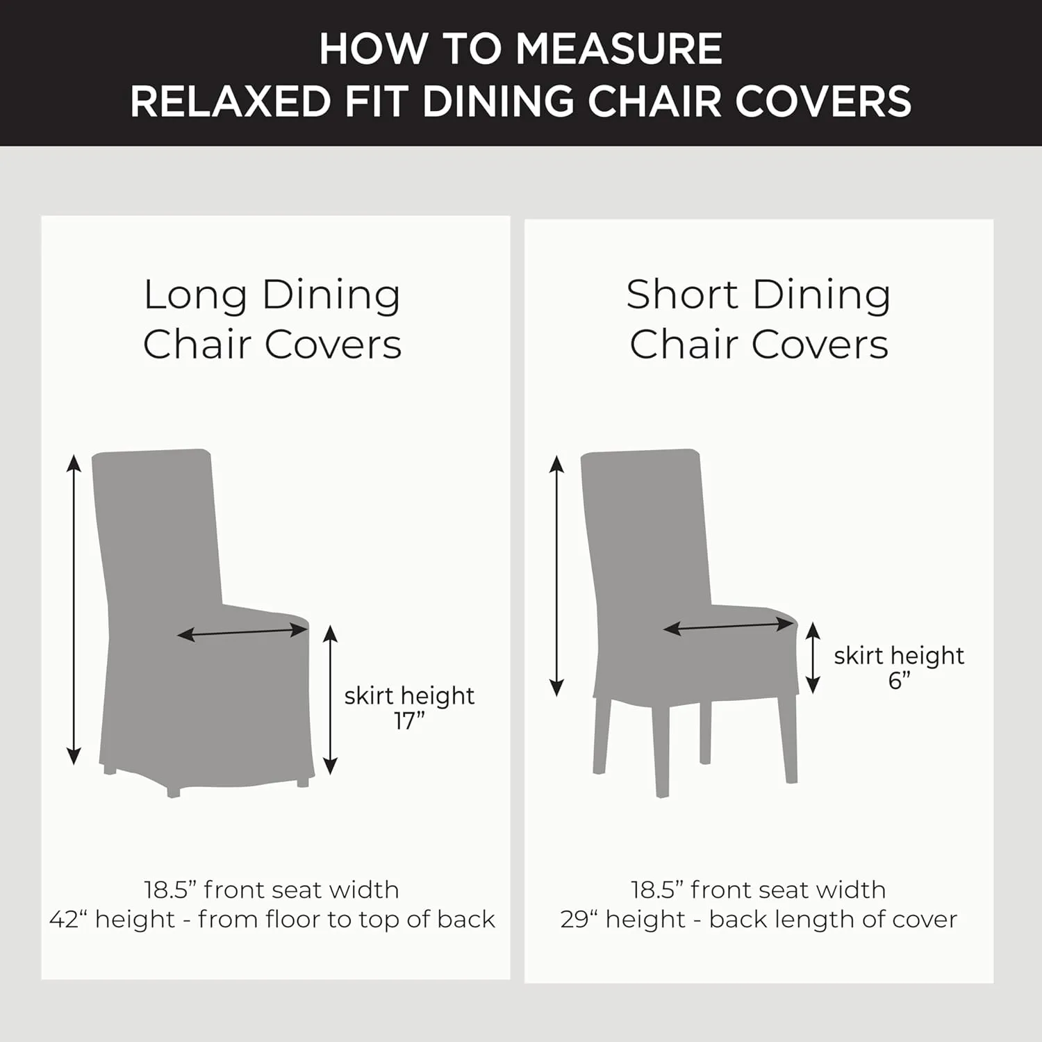 SureFit Cove Cotton Canvas Long Dining Room Chair Covers, Dining Chair Cover with 17 Inch Long Skirt and Corner Pleats, Removable and Machine Washable, Set of 2 Dining Chair Covers, Claret