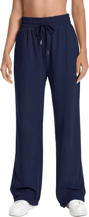 Sweatpants Women High Waist Straight Leg Womens Sweat Pants Pockets Drawstring Cotton Casual Pants