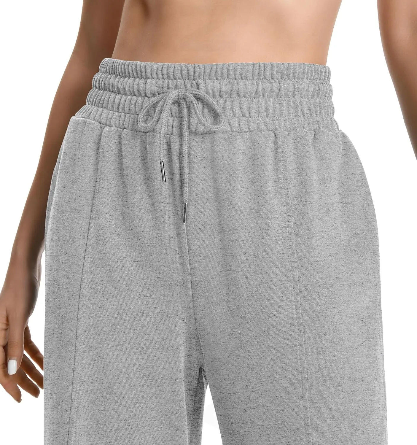 Sweatpants Women High Waist Straight Leg Womens Sweat Pants Pockets Drawstring Cotton Casual Pants