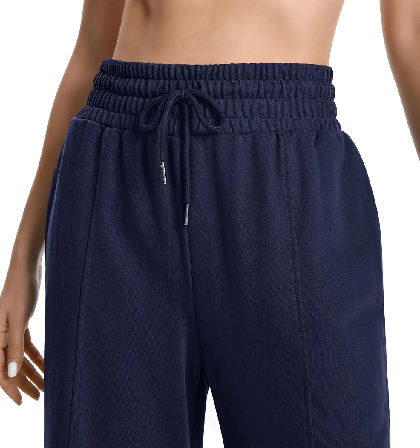 Sweatpants Women High Waist Straight Leg Womens Sweat Pants Pockets Drawstring Cotton Casual Pants