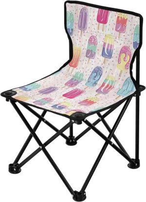 Sweet Ice Lolly Ice Cream Collapsible Camp Chair Lightweight Portable Chairs for Adults Includes Carry Bag Travel Chairs for Adults for Travel Concert