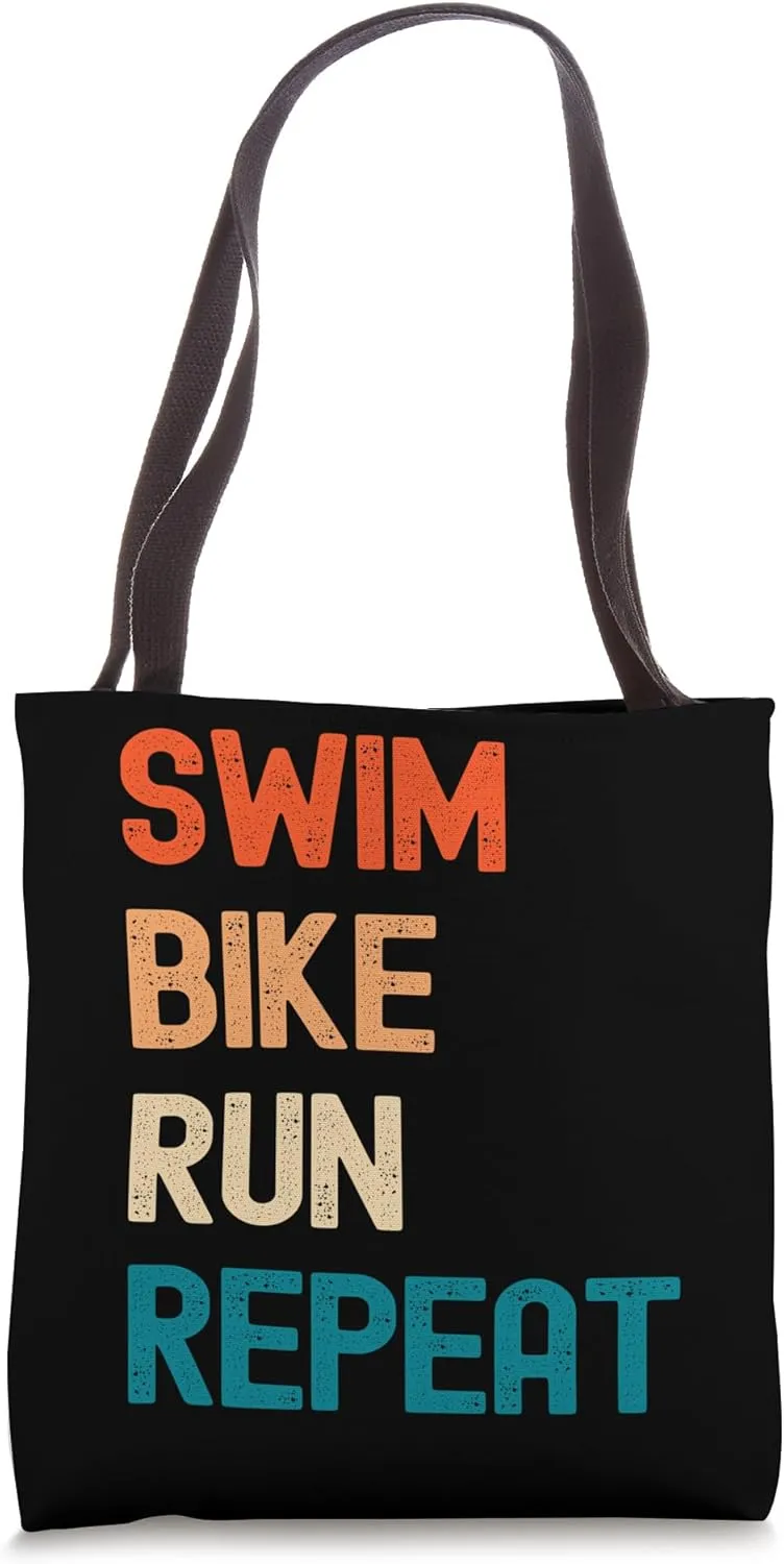 Swim Bike Run Repeat Triathlete Multi Discipline Athletics Tote Bag