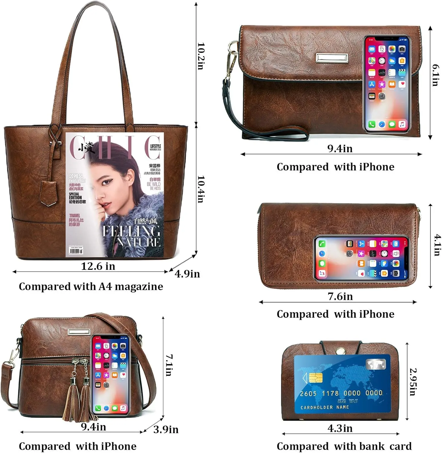 SYKT Purses and Handbags for Womens Satchel Shoulder Tote Bags Wallets