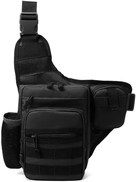 Tactical Backpack Multifunctional Large Capacity Sling Shoulder Crossbody Bag for Outdoor Every Day Carry (Black)