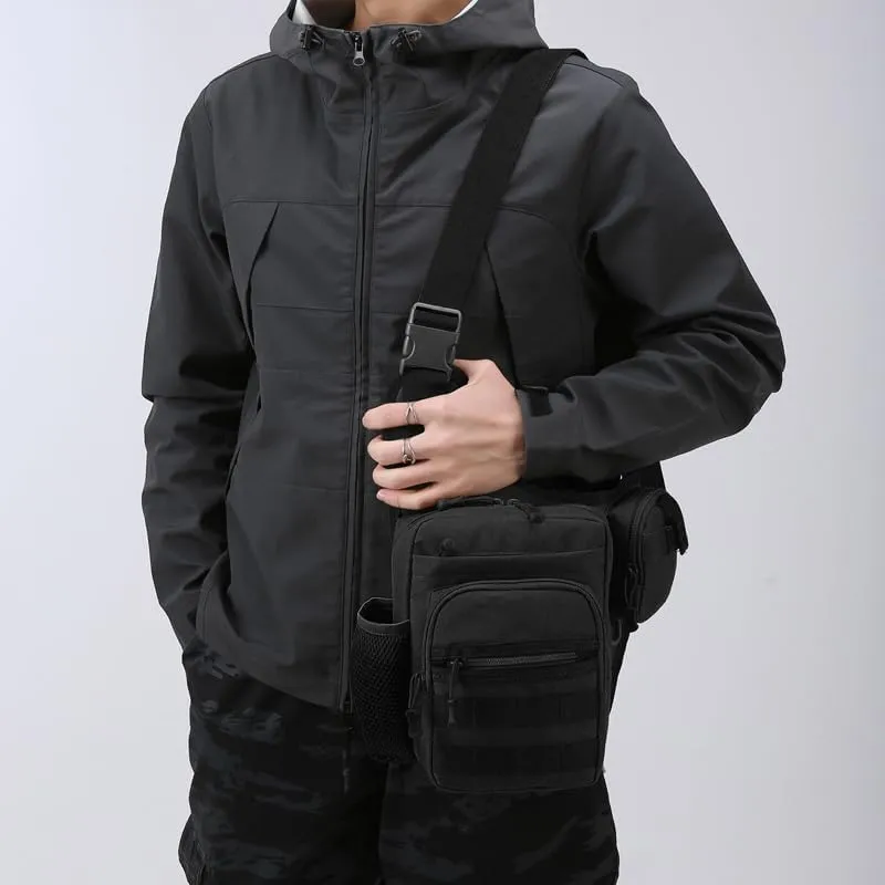 Tactical Backpack Multifunctional Large Capacity Sling Shoulder Crossbody Bag for Outdoor Every Day Carry (Black)