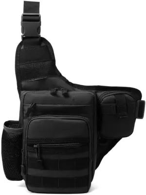 Tactical Backpack Multifunctional Large Capacity Sling Shoulder Crossbody Bag for Outdoor Every Day Carry (Black)