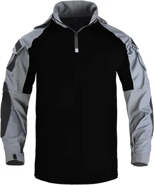Tactical Shirt Men's Combat Shirt Tactical Military Camo Long Sleeve Suitable for Airsoft Paintball