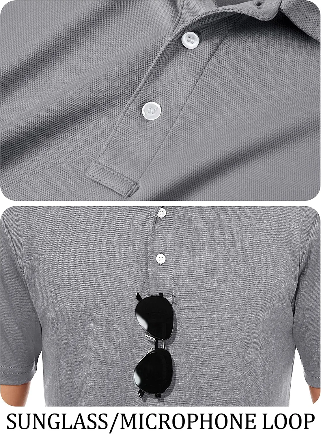 TACVASEN Mens Golf Shirt Dry Fit Mens Polo Shirts Short Sleeve Performance Golf Polos for Men with Collar Work Shirts